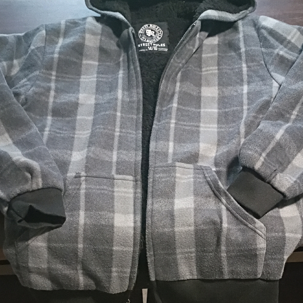 Cozy Gray Plaid Kids Hoodie